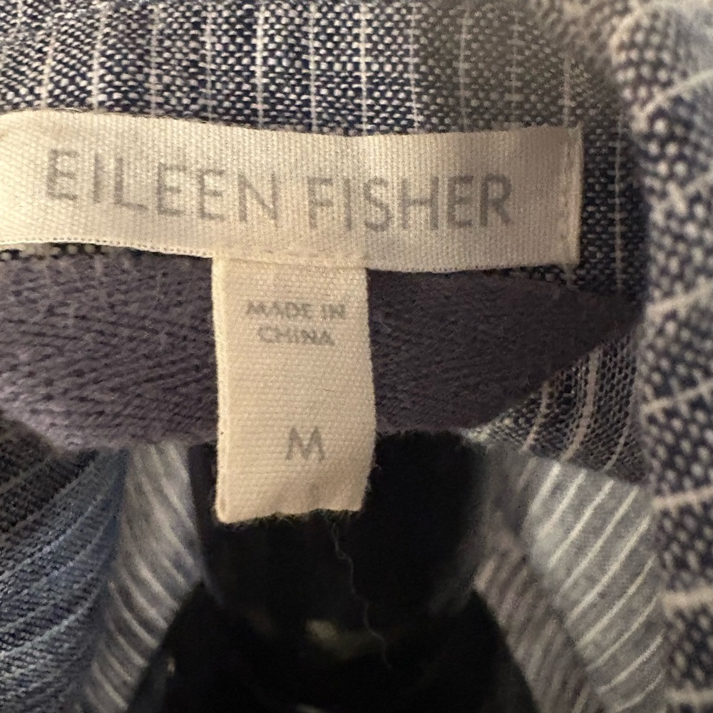 Eileen Fisher Navy and White Striped Jacket - Picture 6 of 10